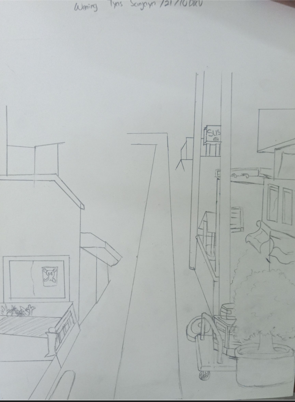 Hasil Karya Siswa 13 — Menggambar Perspektif